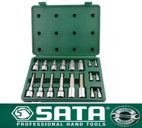 SATA 09051 для Биты (набор) 18пр. PHILLIPS & Spline (Metric) пласт.кор. практическое Инструмент