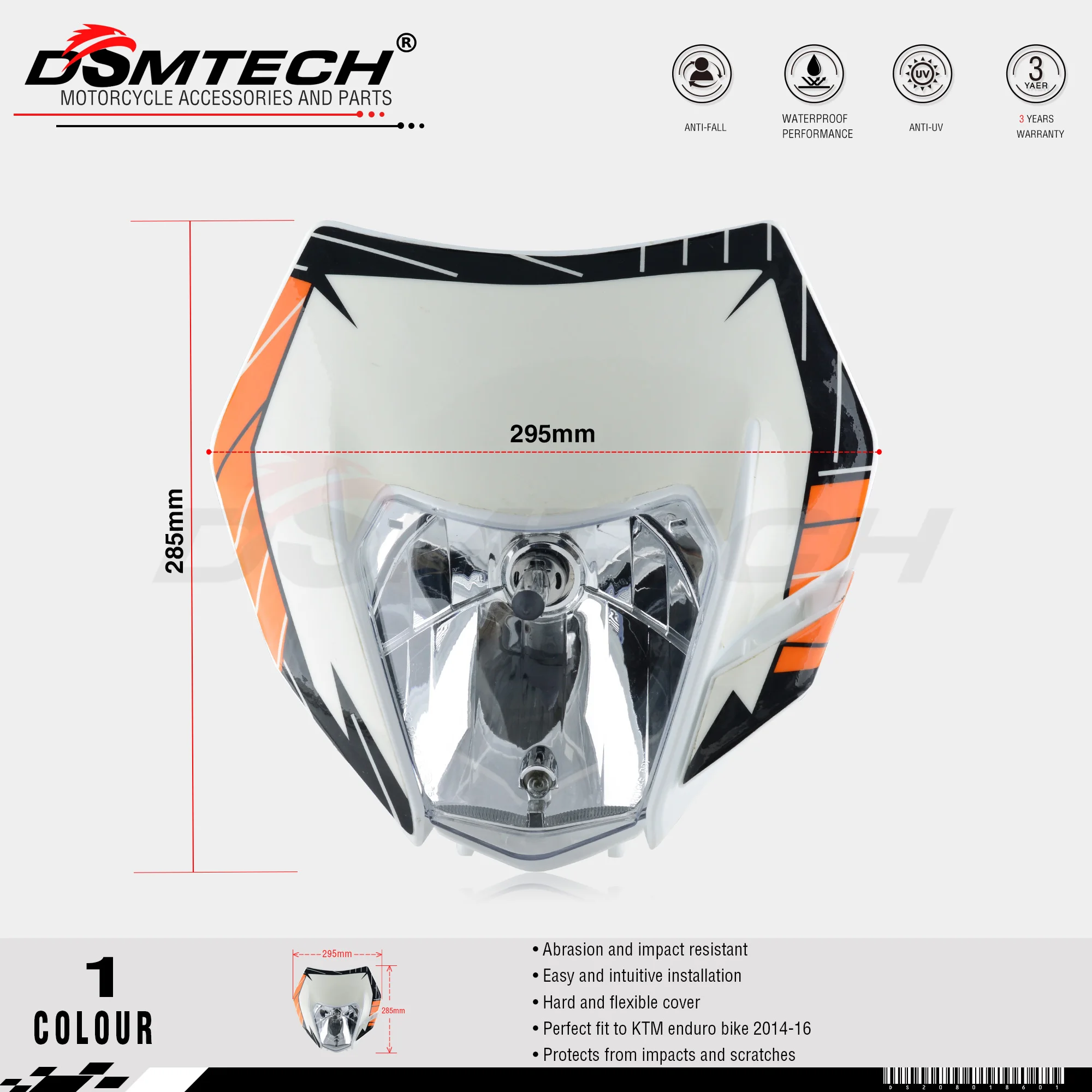 Передняя фара DSMTECH с наклейкой для KTM SX F EXC XCF SMR 2014 2015 2016 мотоцикла кроссового