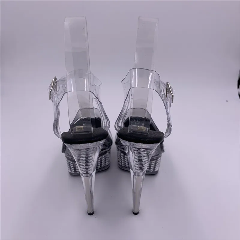 Новые прозрачные туфли для банкетов сандалии на блестящей платформе 15 см