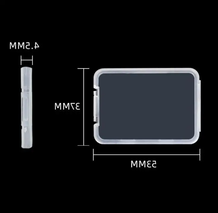 Slim Sd Card Case Plastic Box Transparent Standard Holder Ms White Box Storage Case For Tf Micro Sd Xd Cf Card Wholesale