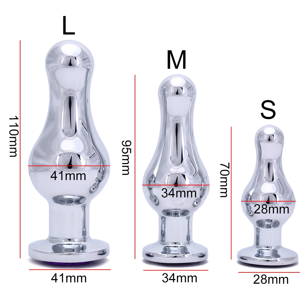 Металлическая Анальная пробка S/M/L Анальный силиконовый расширитель массажная