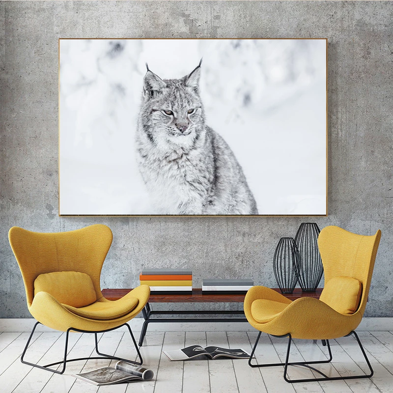 Настенные панели Lynx Snow с изображением диких животных художественный постер на