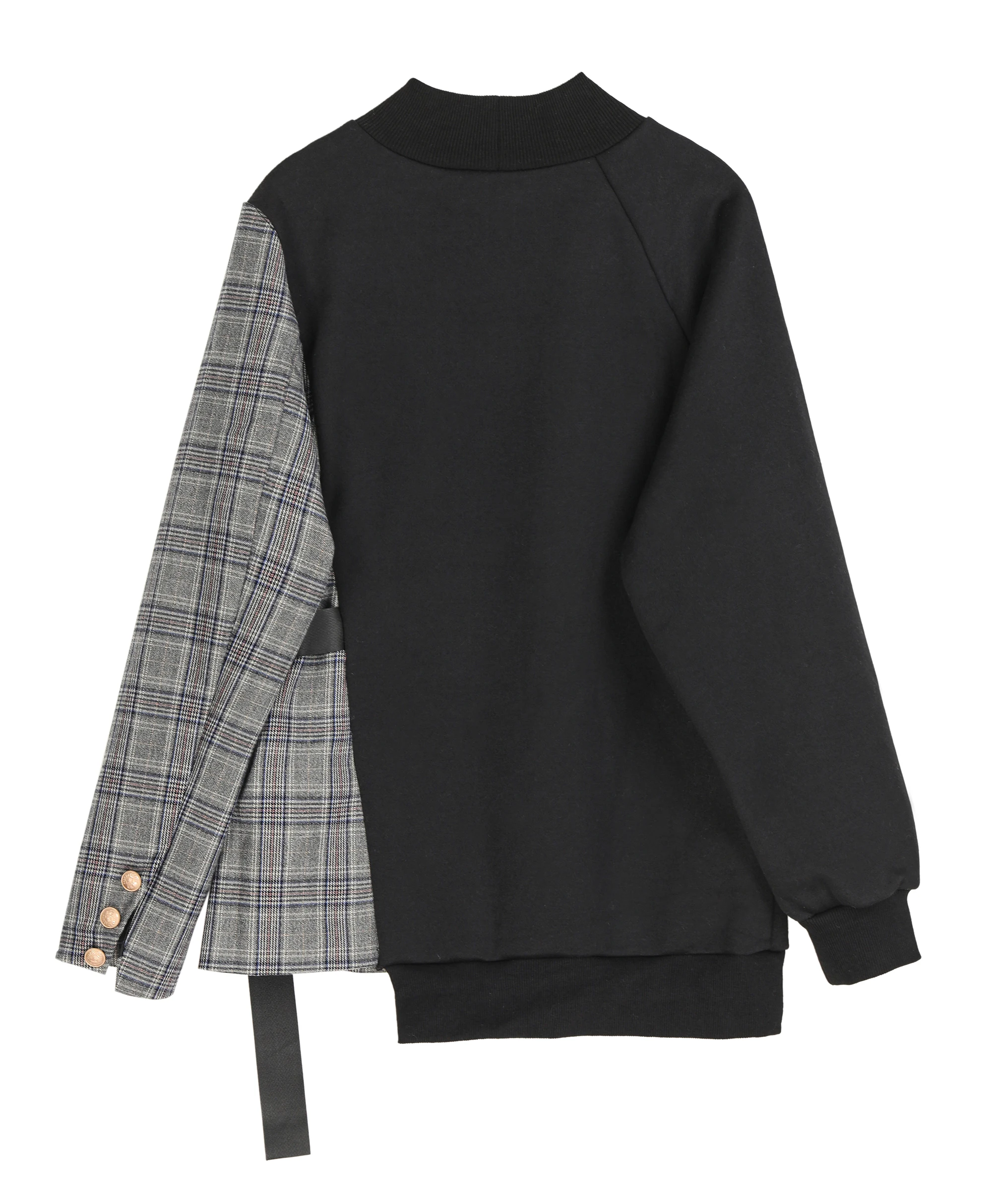 

Sweater 2021 New Women's Autumn Fashion Irregular Plaid Stitching Loose Long-sleeved Short Jacket Women's Top Trend