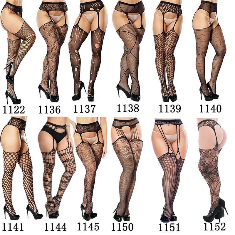 Женские сексуальные однотонные полосатые прозрачные чулки с высокой талией