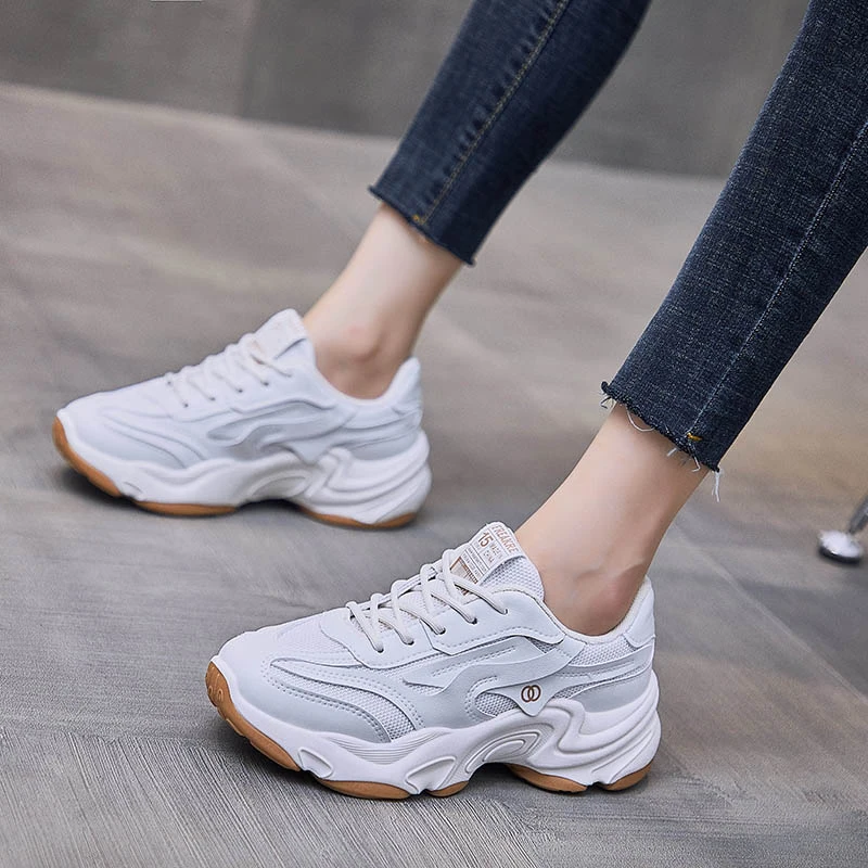 

Папины туфли женские, Новинка осени 2021, модные спортивные туфли для студентов, женская обувь для отдыха, красная сетчатая, Корейская версия