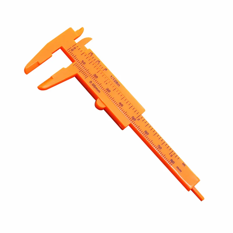 Orange scale 80mm 1 шт. пластиковые измерительные инструменты мини Штангенциркули 1 мм/мини Линейка-микрометр Калибр 80 мм 100 мм Диапазон измерения - Цвет: Orange scale 80mm