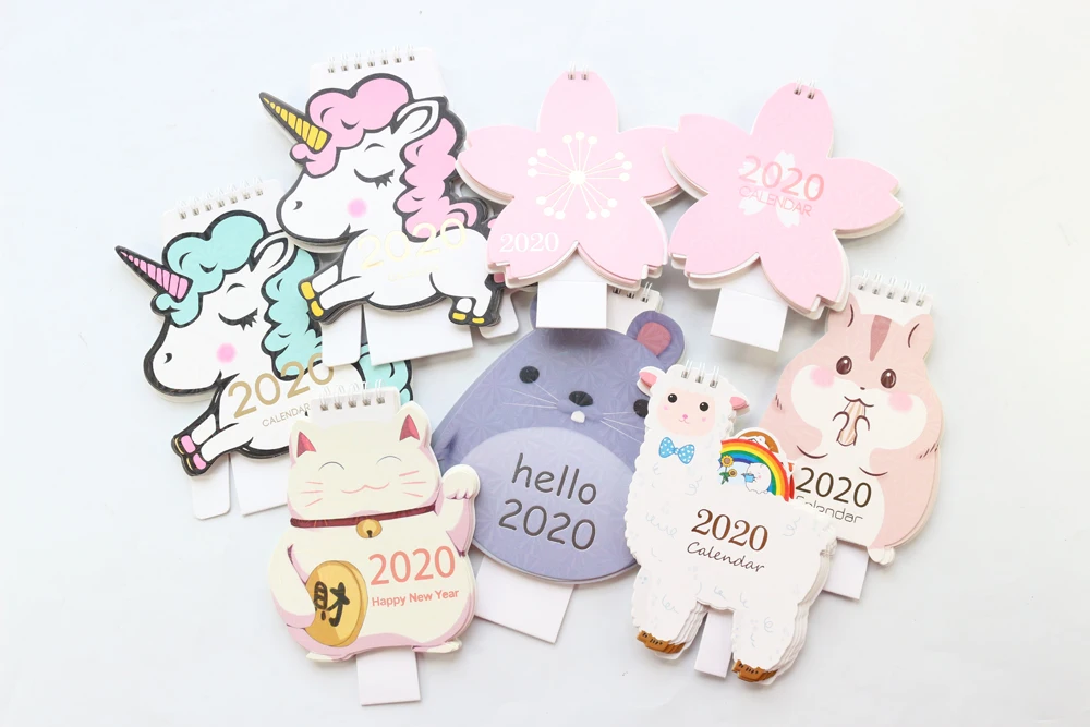 Domikee милый Настольный календарь на год kawaii в форме единорога, школьный настольный календарь, планировщик, канцелярские принадлежности