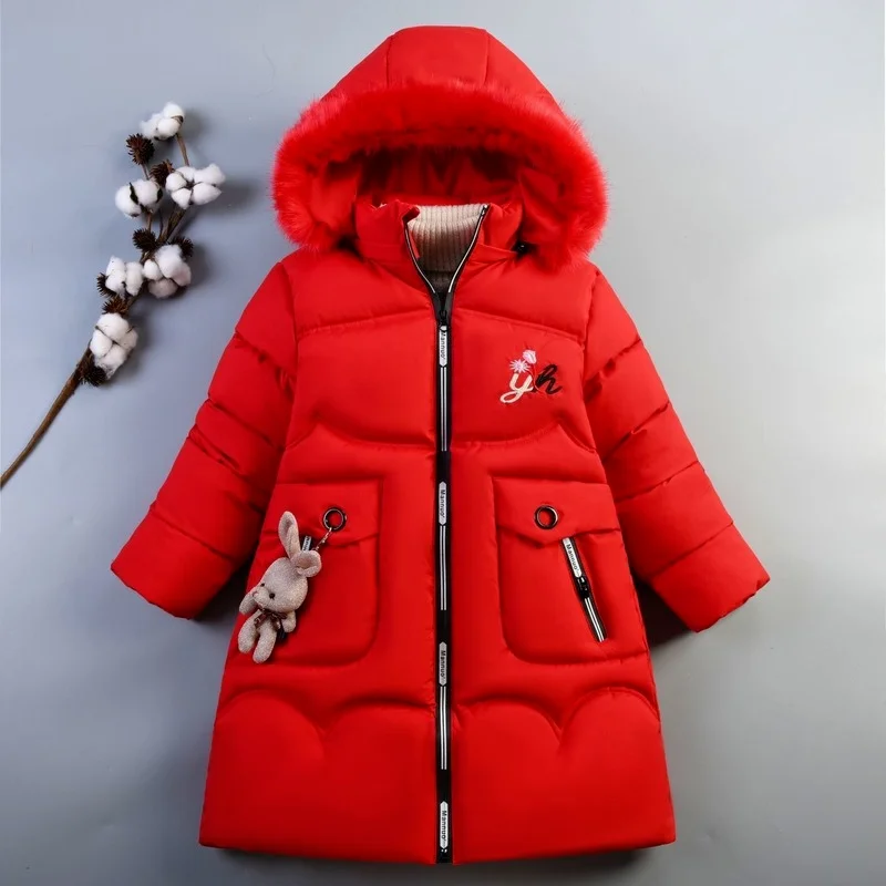 

2021 for Winter Girls Cotton-padded Clothes Thickened Children Clothing 4 To 12 Years Outerwear Down Jacket Snow Snowsuit Coats