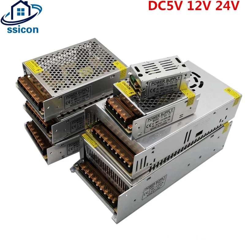 DC 5V 12V 24V Switching Power Supply 5A 10A 15A 20A 30A Transformer Power Adapter For LED Strips CCTV