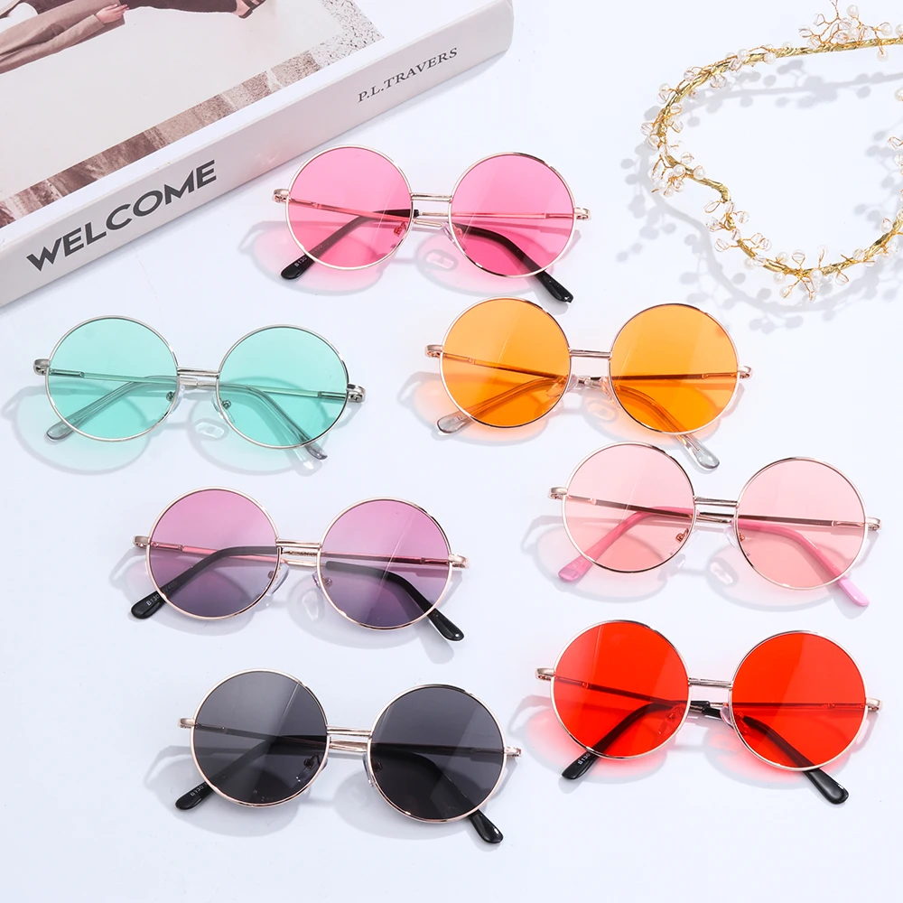 

Kids Sunglasses New Retro Round Frame Kids Sunglasses Children Wild British Style Metal Sunglasses Children's Outing Sunglasses