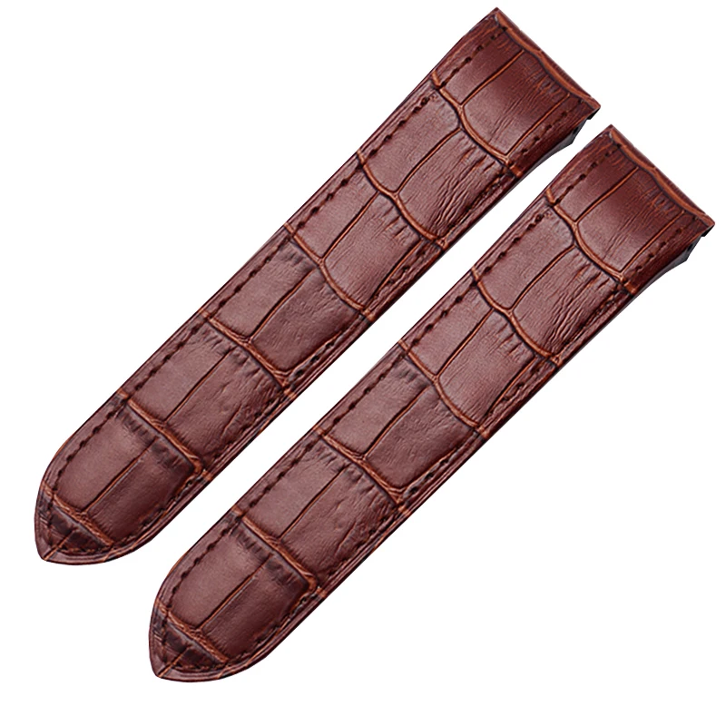 

Black Brown Genuine Leather Strap 20 23mm Cow Leather Bracelet With Folding Buckle For Santos 100 Series Men's And Women's Belt