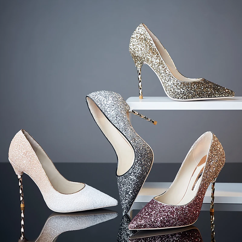 Elegance2020 Сезон весна осень Достойные золотого и серебряного цвета с блестками