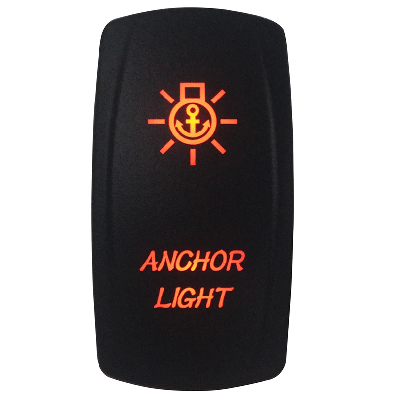 

Marine Grade Waterproof IP68 ANCHOR LIGHT Rocker Switch Orange Led 5 Pin ON/OFF SPST DC12V 24V Car Boat Rocker Toggle Switch