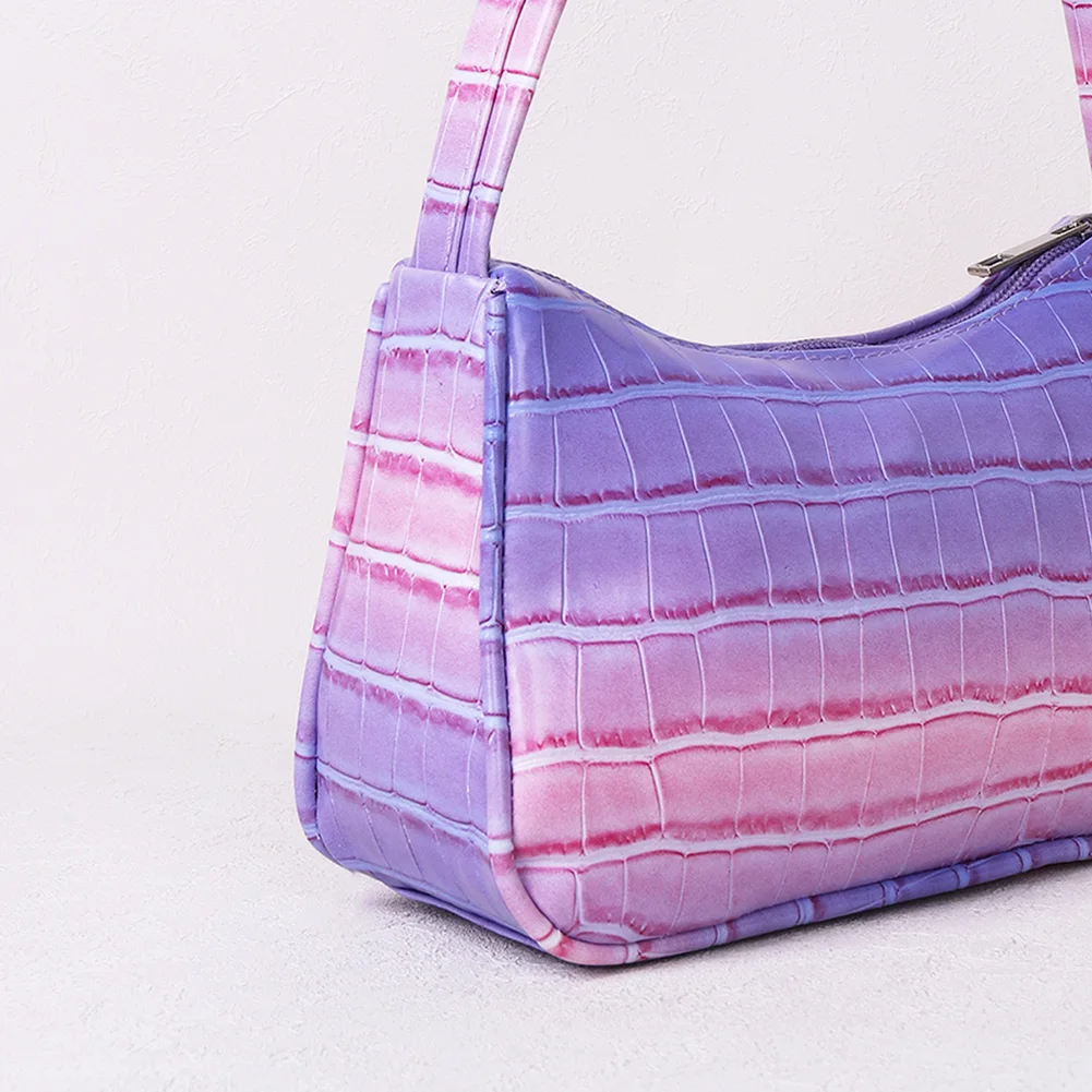 

Leisure Mini Shoulder Underarm Bag Gradient Color PU Stone Pattern Underarm Handbag Street Shopping Pouch Single Shoulder Bag