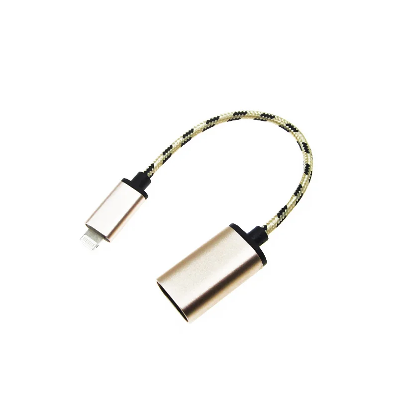 Gold USB 2 узла до 8-Pin Камера Комплект для подключения адаптера OTG кабель для IPad Air 4 свяжитесь с нами - Комплект: Gold