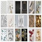 Абстрактная дверная наклейка с серебряной линией, современные ПВХ визуальные 3D геометрические обои, декор для гостиной, настенный постер, самоклеящиеся наклейки s