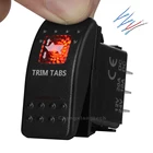 Печатные кулисный переключатель триммеры красный светодиод Разъем 7 pins Мгновенный Кнопка включениявыключенияоднократно на DPDT Водонепроницаемый автомобиль Лодка 12v24v + джемпер набор проводов