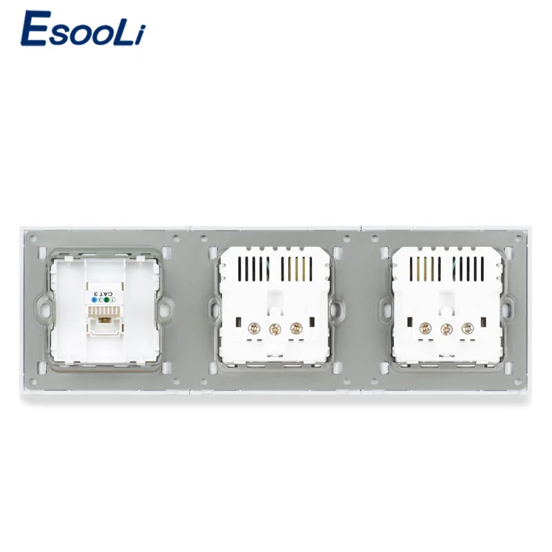 Розетка стеновая из закаленного стекла с 4 USB портами и коннектором