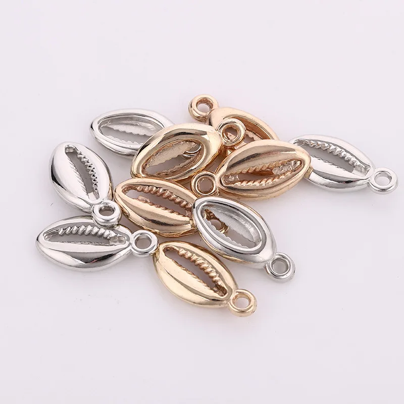 

50pcs/lot 10x18mm Seashell Charms Bohemian Cowrie Conch Shells CCB Beads Pendant Charms for Necklace Bracelet Jewelry Making DIY