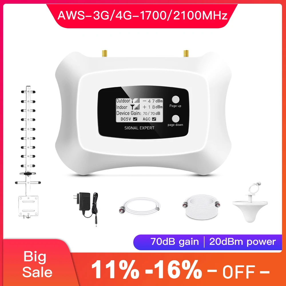 Усилитель сотового сигнала ATNJ AS AWS3 3G/4G 70 ± 2 дБ SMA female цифровой дисплей|certification