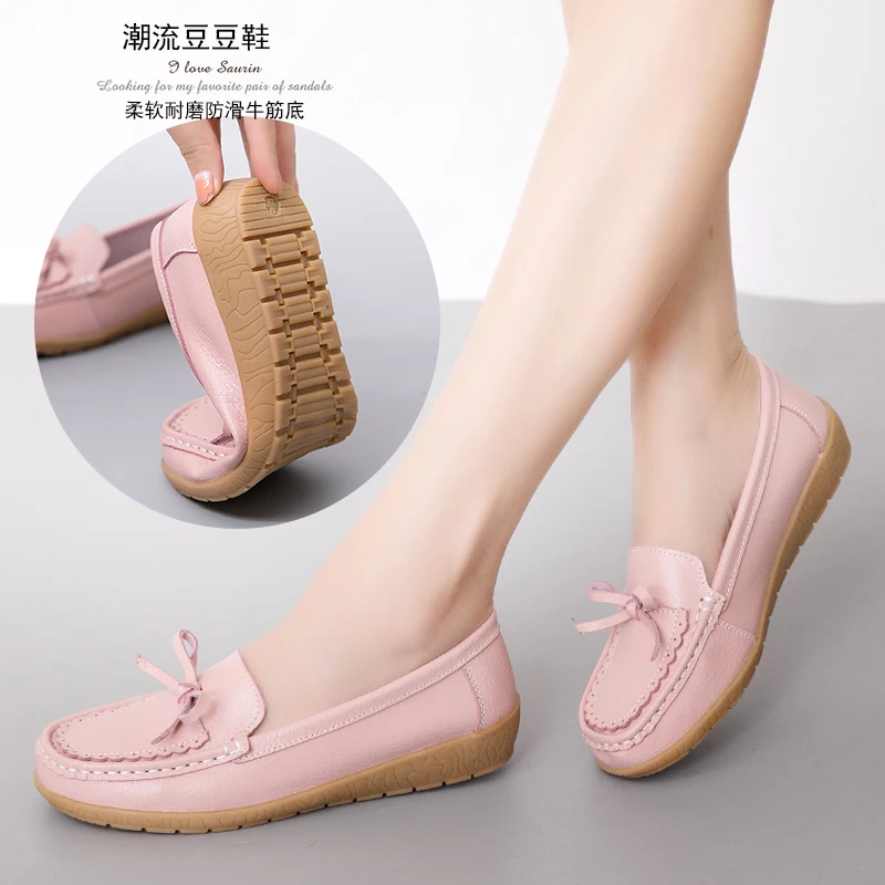 

2020 Новая женская обувь Туфли-лоферы из натуральной кожи на Женские туфли-лодочки без застежки; Женские лоферы на плоской подошве, женские мо...