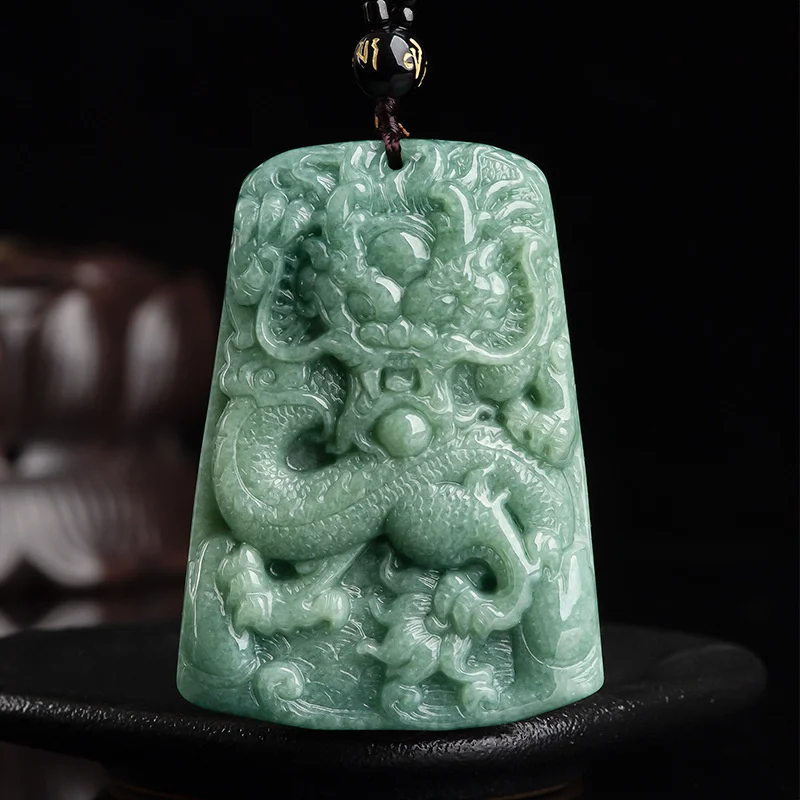 Hot Selling Natural Hand-carve Jade Domineering Dragon Necklace Pendant Fashion Jewelry Accessories Men Women Luck Gifts