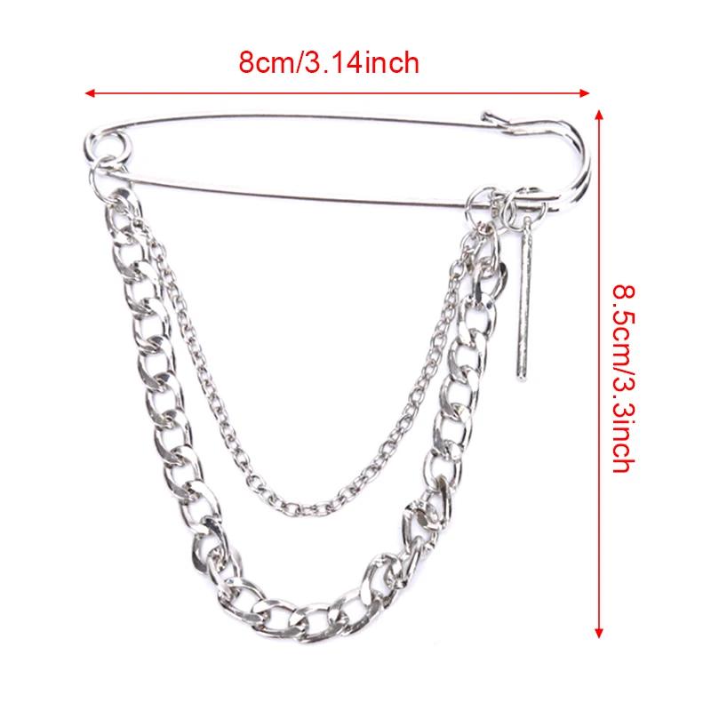 

1pc Unisex Classic Chain Pin Brooches Fashion BF Punk Hip Hop Jewelry Gifts