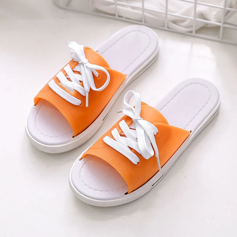 

2021 new lace up adjustable slippers for summer wear-resistant and antiskid students