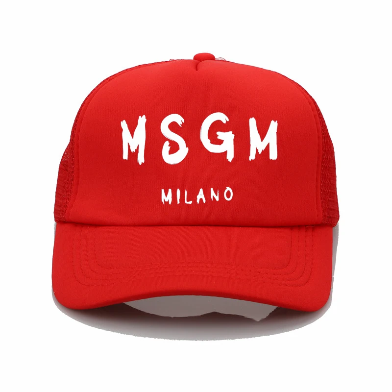 Модные шапки Msgm логотип унисекс регулируемая крышка спортивные бейсболки Кепка Солнцезащитная хип хоп шляпа - Цвет: Красный
