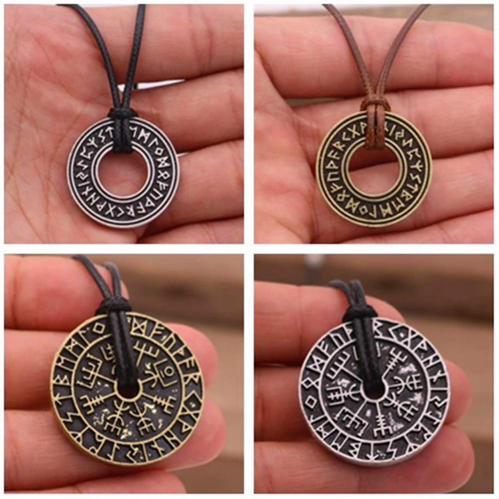 Viking Исландия вегвизир шлем рунный круг Цепочки и ожерелья Волшебная Мужская подвеска амулет скандинавский