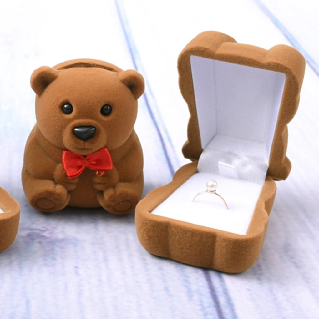 3 цвета мини милый медведь Jewllery подарочные коробки для колец и маленьких сережек