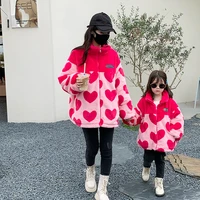winter family matching clothes winter love winter warm coat hooded cardigan thicken warm woolen sweater parent child outfit