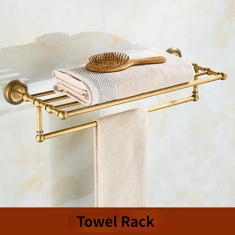 brass bathroom accessories antique bath towel set towel ring carved toilet paper holder creative towel bar bathroom hardware set free global shipping
