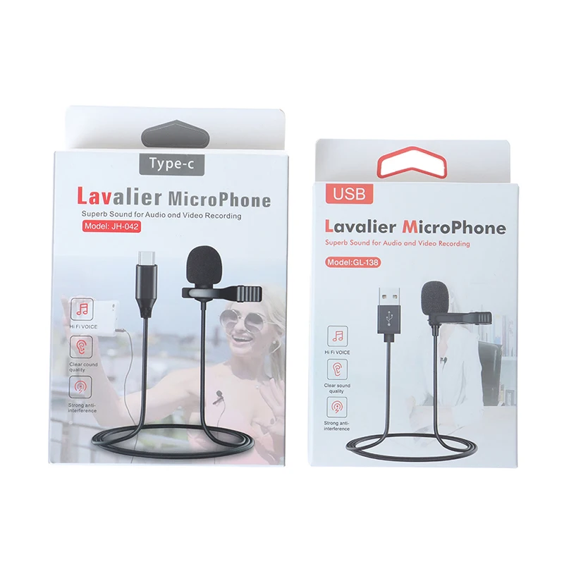 

Usb Mini Microfoon 2 M Revers Lavalier Mic Clip-On Externe Knoopsgat Microfoons Voor Laptop Pc Computer Opname Chat