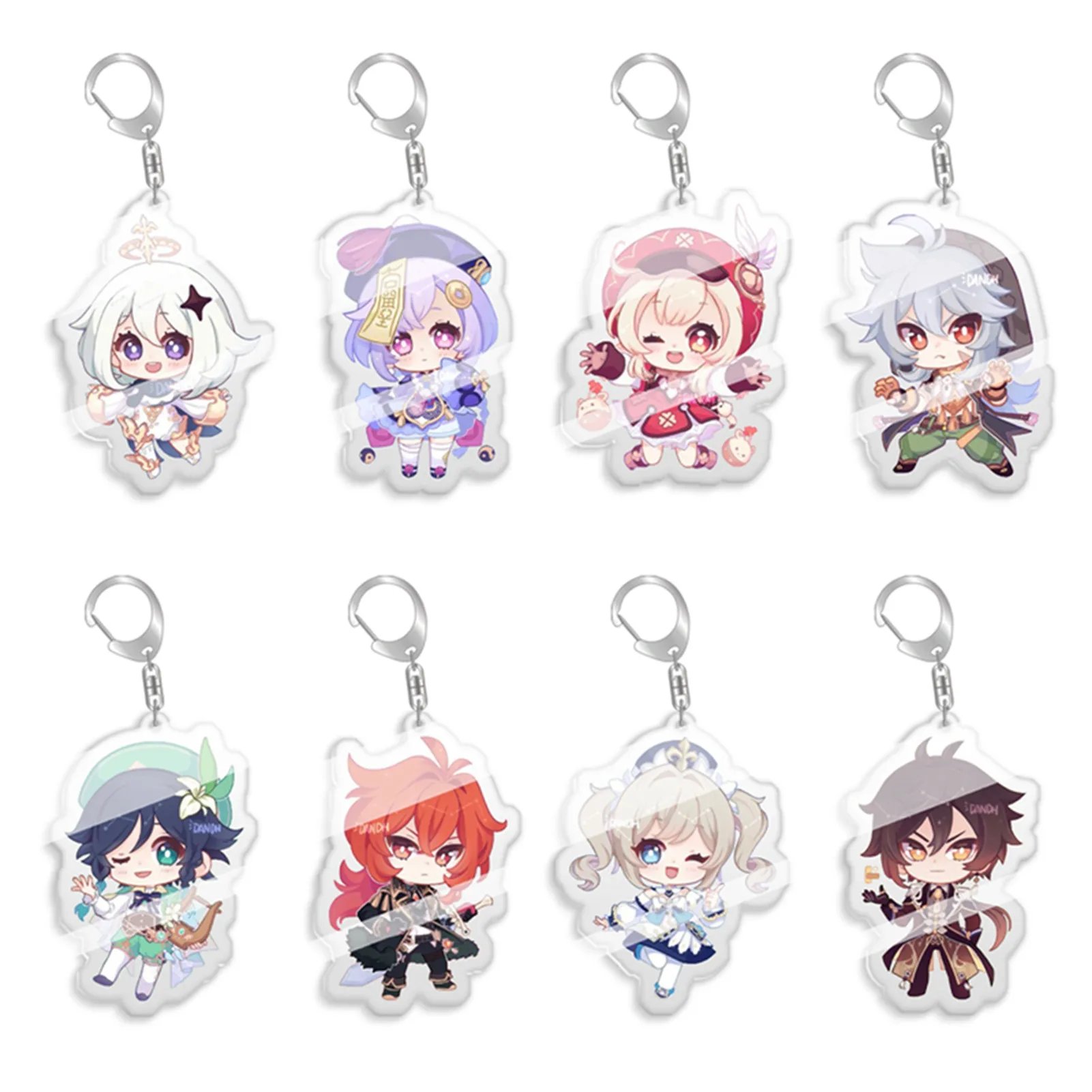 Anime Genshin Impact Lnazuma Keychain Hutao Xiao Ganyu Zhongli Car Kamisato Ayaka Kaedehara Kazuha Yoimiya Sayu Sara Key Ring