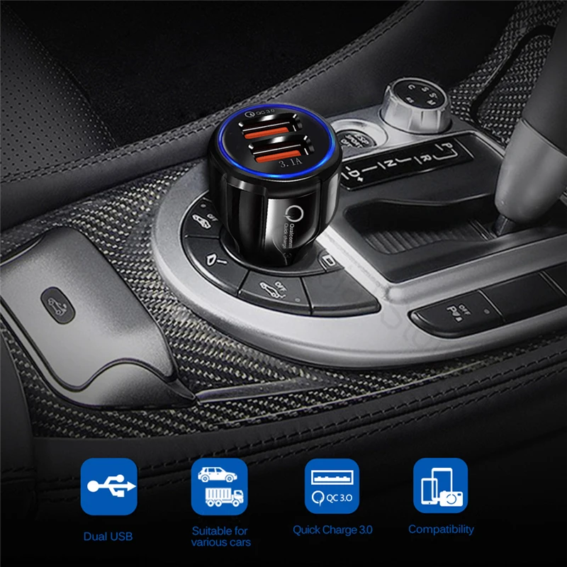 Быстрое зарядное устройство QC3.0 автомобильный зарядный кабель для быстрой
