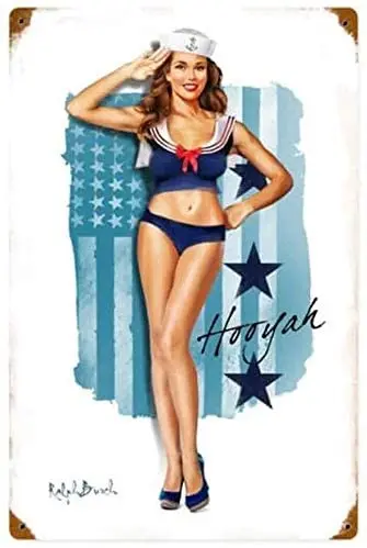 

Navy Pin-Up Girl Metal Vintage Tin Sign 8x12 inch Tin Sign