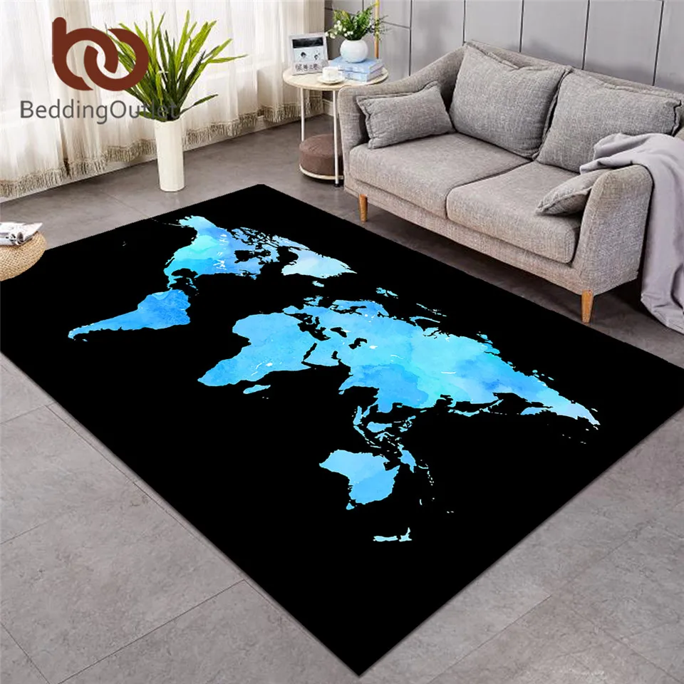 Постельное белье Outlet карта мира большие ковры для гостиной с ярким принтом синий