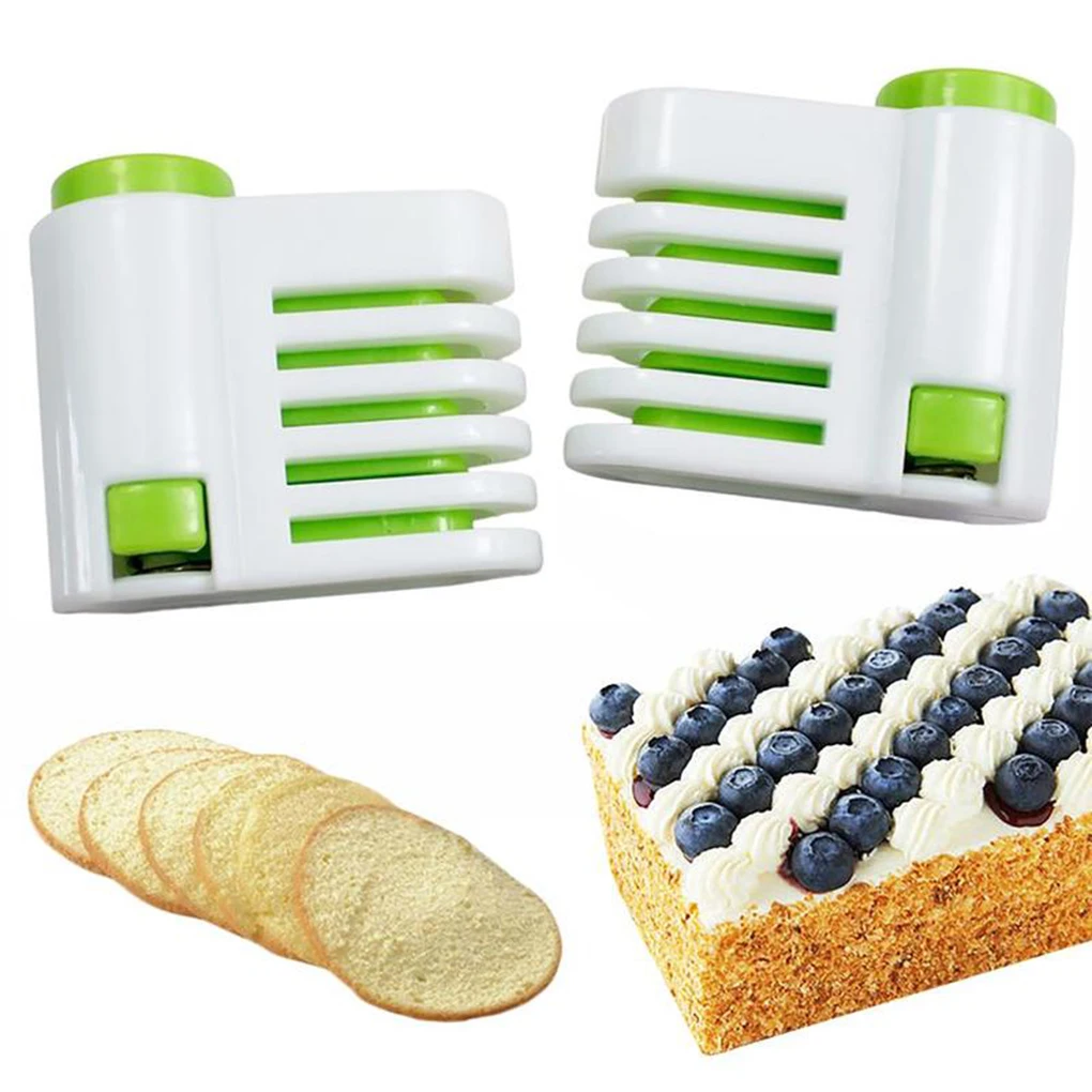 

2 Pcs Kitchen 5 Layers Leveler Slicer Set Cake Decorating Tools Decorating Tip Sets Cutting Fixator Tool DIY Cake Bread Cutter