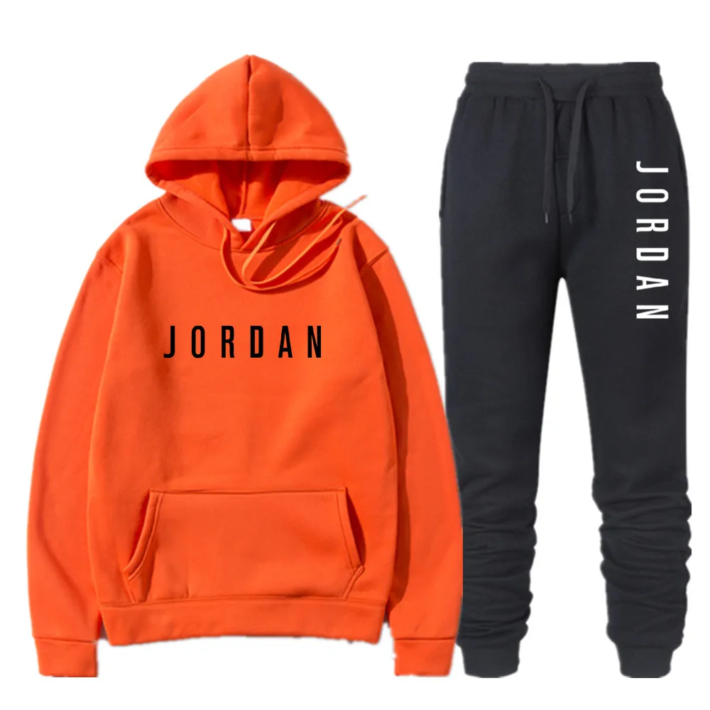 

2 Pieces Sets Tracksuit Men Hooded Sweatshirt+pants Pullover Hoodie Sportwear Suit 2021 New hoodies Hombre Casual Men Clothes