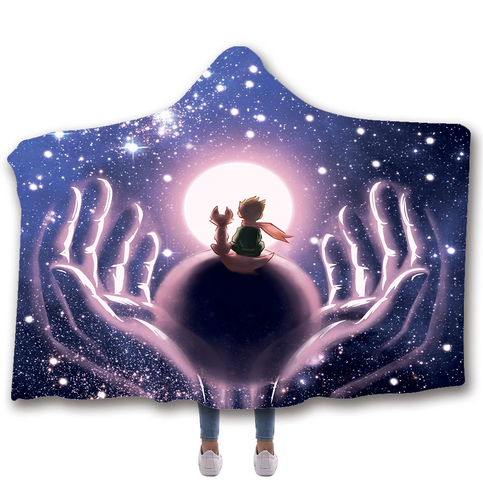 Мягкое одеяло с рисунком из аниме Вселенная на спине в школу теплое шерстяное
