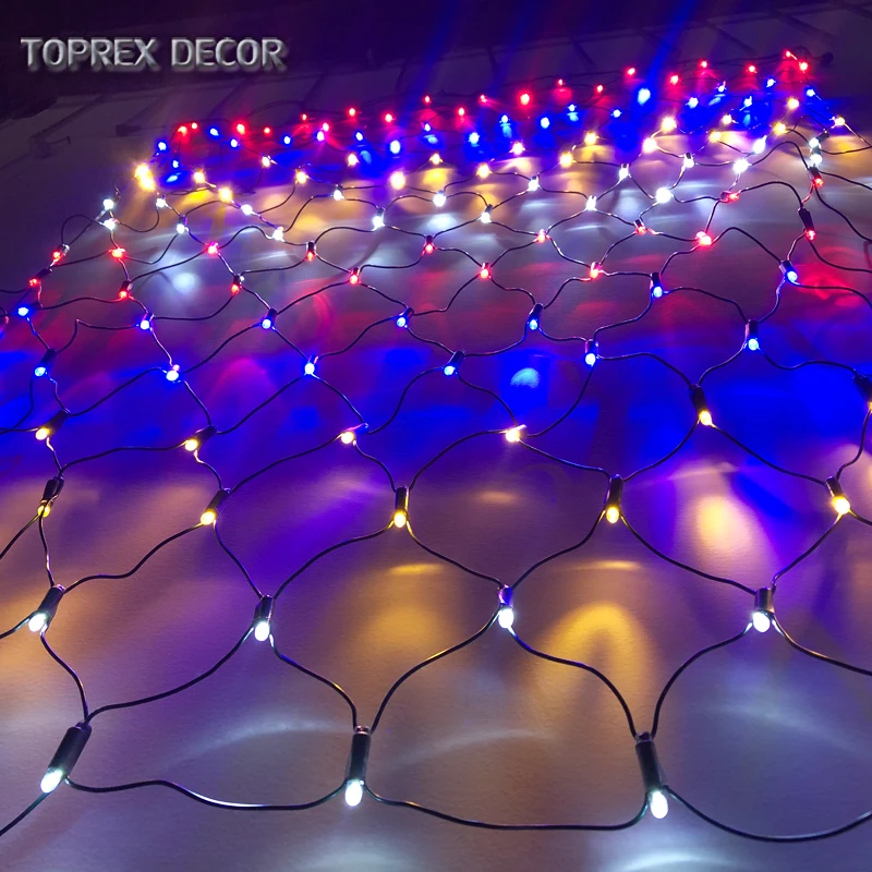 Toprex RGYB чистый свет 1 5x1 5 м многоцветная Рождественская светодиодная гирлянда для