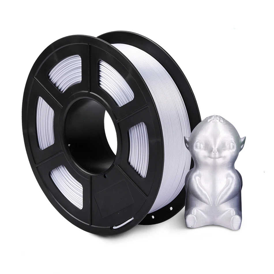 Silk Silver SUNLU шелковая Блестящая Серебристая пла нить для 3D-принтера 1,75 мм 1 кг 2 фунта катушка широко совместимая с 3d печатью металлическая серебристая - Цвет: Silk Silver