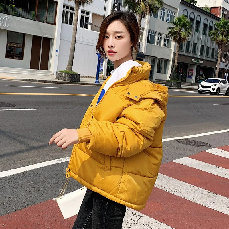 2021 осень зима Женская куртка пальто с капюшоном зимняя короткая женская парка