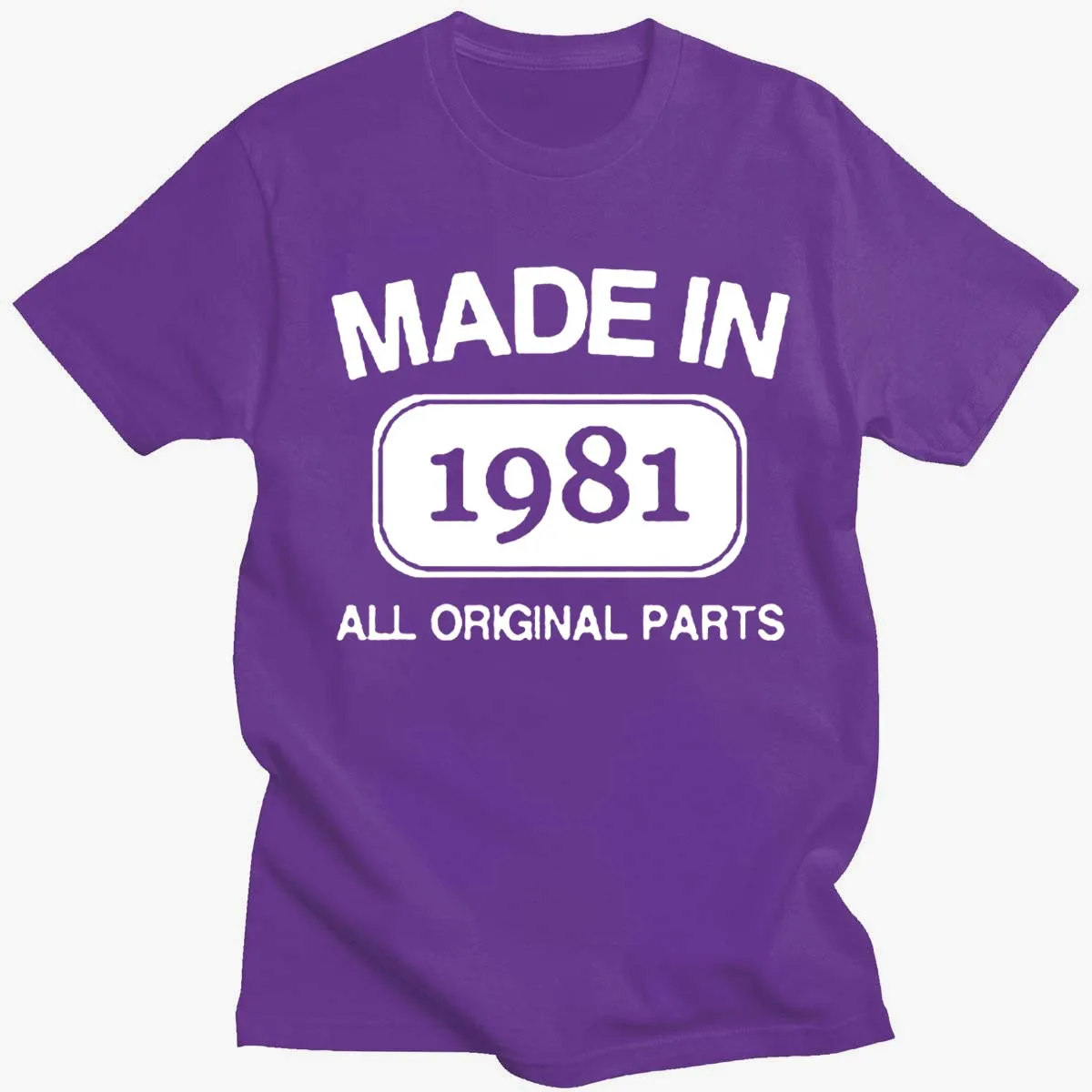 

Funny Made In 1981 40 Years Van Awesome 40th Birthday Print Joke T-shirt Man Random Short Mouths Cats T-shirts Men