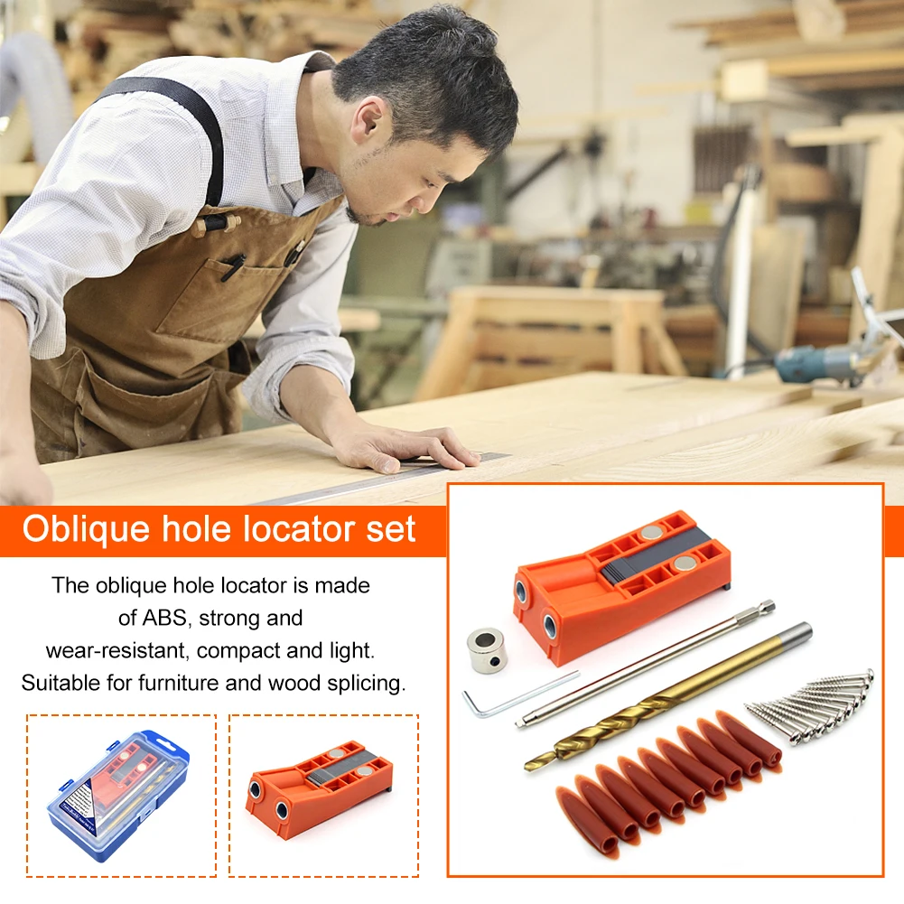 

Easy Use Puncher Oblique Hole Locator With Drill Bit For Woodworking Accessories