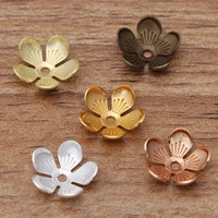 50pcs 10mm flower filigree beads caps retro leaf beads cap accessories for brooch earrings bracelet hair diy jewelry making