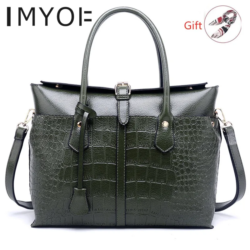 Портфель женский из крокодиловой кожи модная сумка на одно плечо кросс боди