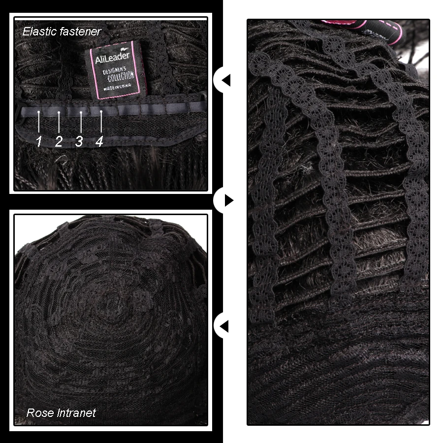 Alileader New Short Box Braids Wigs Bob Synthetic Wig Shoulder-Length For Black Women Breathable Natural | Шиньоны и парики
