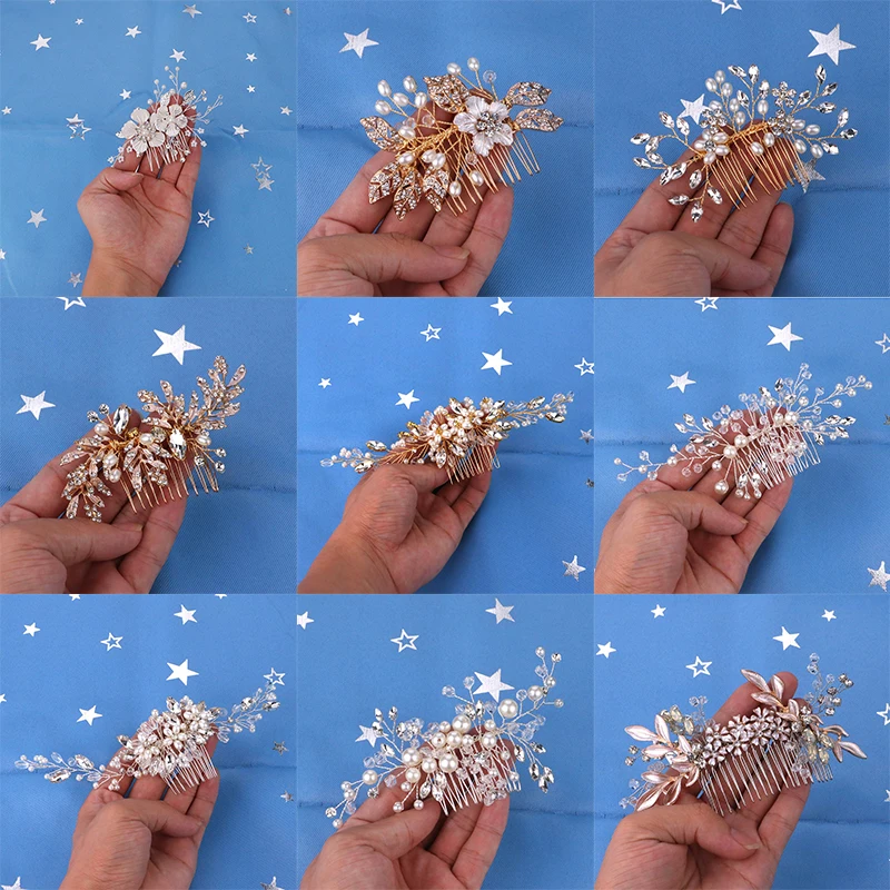 Аксессуары для волос FORSEVEN гребень с кристаллами головной убор жемчужные бусины